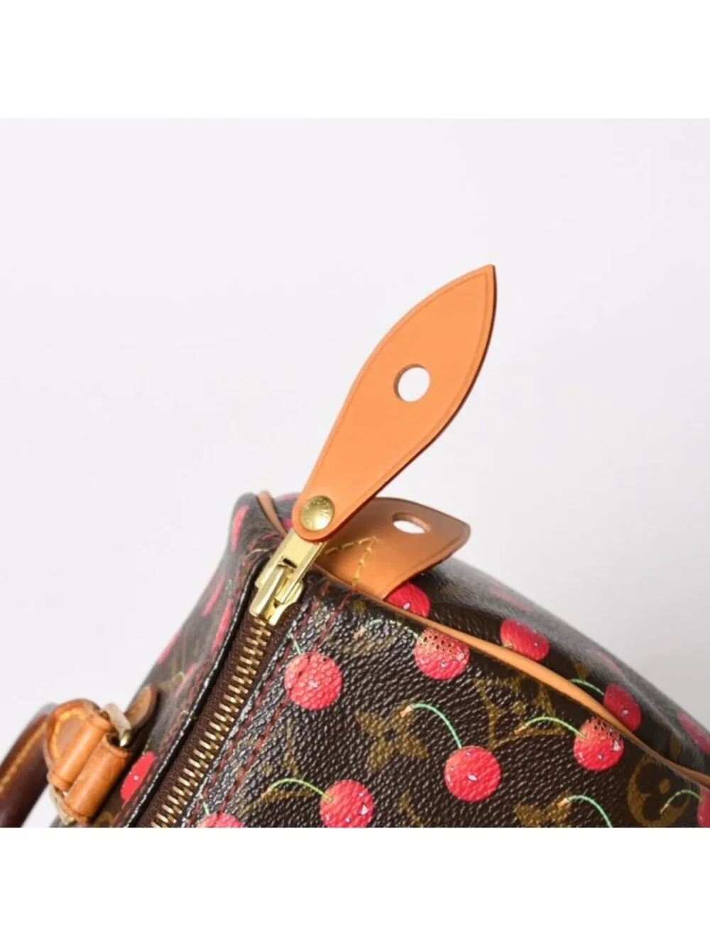 Louis Vuitton Speedy 25 Handbag Monogram Cherry Brown Takashi Murakami